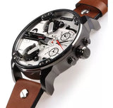 Buy Shop Diesel Mr. Daddy 2.0 Chronograph Silver Dial Brown Leather Strap Watch For Men - DZ7394 USA Online