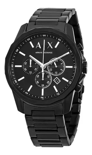 Buy Shop Armani Exchange Banks Chronograph Black Dial Black Steel Strap Watch For Men - AX1722 USA Online
