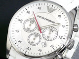 Buy Shop Emporio Armani Sport Chronograph White Dial White Silicone Strap Watch For Men - AR5859 USA Online