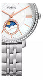 Buy Shop Fossil Jacqueline Multifunction Moonphase White Dial Silver Steel Strap Watch for Women - ES5164 USA Online