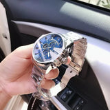 Buy Shop Diesel Mega Chief Chronograph Blue Dial Silver Steel Strap Watch For Men - DZ4417 USA Online