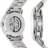 Buy Shop Fossil Grant Automatic Skeleton Black Dial Silver Steel Strap Watch for Men - ME3103 USA Online