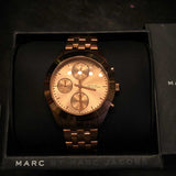 Buy Shop Marc Jacobs Peeker Chronograph Rose Gold Dial Rose Gold Steel Strap Watch for Women - MBM3394 USA Online