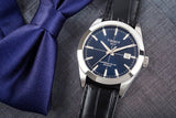 Buy Shop Tissot Gentleman Powermatic 80 Silicium Blue Dial Black Leather Strap Watch For Men - T127.407.16.041.01 USA Online