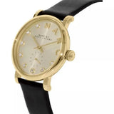 Buy Shop Marc Jacobs Baker Gold Dial Black Leather Strap Watch for Women - MBM1399 USA Online