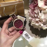 Buy Shop Michael Kors Parker Maroon Dial Two Tone Steel Strap Watch for Women - MK6412 USA Online