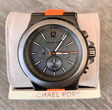 Buy Shop Michael Kors Dylan Chronograph Grey Dial Orange Rubber Strap Watch for Men - MK8296 USA Online