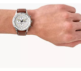 Buy Shop Fossil Retro Pilot Chronograph Silver Dial Brown Leather Strap Watch for Men - FS5809 USA Online