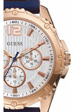 Buy Shop Guess Interpid White & Rose Gold Dial Blue Silicone Strap Watch For Women - W0325L8 USA Online