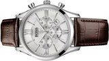 Buy Shop Hugo Boss Ambassador Chronograph Silver Dial Brown Leather Strap Watch For Men - HB1513195 USA Online