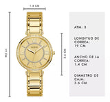 Buy Shop Guess Montage Quartz Gold Dial Gold Steel Strap Watch For Women - GW0588L1 USA Online