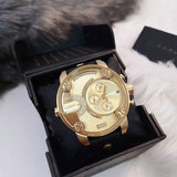 Buy Shop Diesel Mr Daddy Gold Dial Black Leather Strap Watch For Men - DZ7363 USA Online