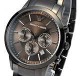 Buy Shop Emporio Armani Classic Chronograph Grey Dial Grey Steel Strap Watch For Men - AR2454 USA Online