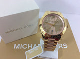Buy Shop Michael Kors Layton Rose Gold Dial Gold Stainless Steel Strap Watch for Women - MK6476 USA Online