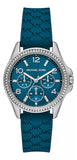 Buy Shop Michael Kors Mini Pilot Pave Blue Dial Blue Silicone Strap Watch for Women - MKO1004 USA Online