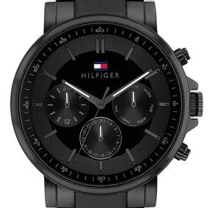 Buy Shop Tommy Hilfiger Tyson Chronograph Black Dial Black Steel Strap Watch For Men - 1710590 USA Online