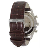 Buy Shop Hugo Boss Ambassador Chronograph Silver Dial Brown Leather Strap Watch For Men - HB1513195 USA Online