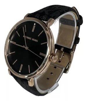 Buy Shop Michael Kors Addyson Quartz Black Dial Black Leather Strap Watch for Women - MK2948 USA Online