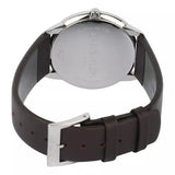 Buy Shop Calvin Klein Minimal Silver Dial Brown Leather Strap Watch for Men - K3M211G6 USA Online