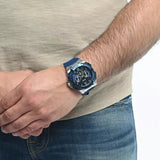 Buy Shop Guess Genesis Multi Function Analog Blue Dial Blue Rubber Strap Watch For Men - W1254G1 USA Online