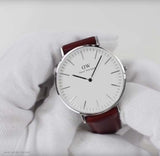 Buy Shop Daniel Wellington Classic St Mawes White Dial Brown Leather Strap Watch For Men - DW00100021 USA Online
