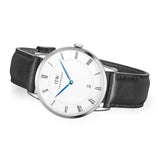 Buy Shop Daniel Wellington Dapper Sheffield White Dial Black Leather Strap Watch For Men - DW00100088 USA Online