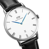 Buy Shop Daniel Wellington Dapper Sheffield White Dial Black Leather Strap Watch For Men - DW00100088 USA Online