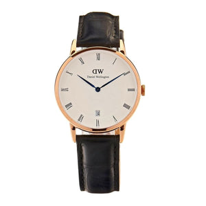 Buy Shop Daniel Wellington Dapper Reading White Dial Black Leather Strap Watch For Women - DW00100118 USA Online