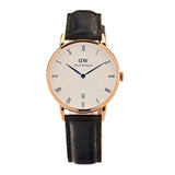 Buy Shop Daniel Wellington Dapper Reading White Dial Black Leather Strap Watch For Women - DW00100118 USA Online