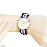 Buy Shop Daniel Wellington Classic Trinity White Dial Three Tone Nylon Strap Watch For Women - 0609DW USA Online