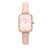 Buy Shop Daniel Wellington Quadro Pressed Mother of Pearl Pink Dial Pink Leather Strap Watch For Women - DW00100508 USA Online