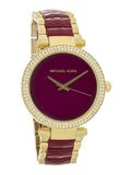 Buy Shop Michael Kors Parker Mother of Pearl Red Dial Two Tone Steel Strap Watch for Women - MK6427 USA Online