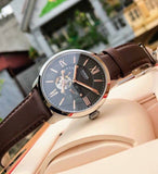 Buy Shop Fossil Townsman Automatic Black Dial Brown Leather Strap Watch for Men - ME3061 USA Online