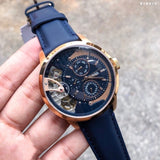 Buy Shop Fossil Townsman Twist Skeleton Blue Dial Blue Leather Strap Watch for Men - ME1138 USA Online