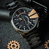 Buy Shop Diesel Mega Chief Chronograph Black Dial Black Steel Strap Watch For Men - DZ4309 USA Online