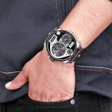 Buy Shop Diesel Mr Daddy Chronograph White Dial Black Leather Strap Watch For Men - DZ7125 USA Online