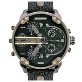Buy Shop Diesel Mr Daddy 2.0 Chronograph Black Dial Black Leather Strap Watch For Men - DZ7348 USA Online