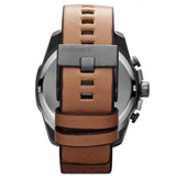 Buy Shop Diesel Mr. Daddy 2.0 Chronograph Silver Dial Brown Leather Strap Watch For Men - DZ7394 USA Online