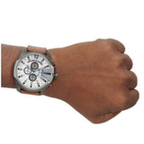 Buy Shop Diesel Mega Chief Chronograph White Dial Brown Leather Strap Watch For Men - DZ4280 USA Online