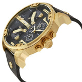 Buy Shop Diesel Mr Daddy Chronograph Black Dial Black Leather Strap Watch For Men - DZ7371 USA Online