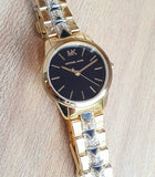 Buy Shop Michael Kors Runway Mercer Quartz Black Dial Two Tone Steel Strap Watch For Women - MK6672 USA Online