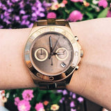 Buy Shop Marc Jacobs Blade Chronograph Brown Dial Rose Gold Steel Strap Watch for Women - MBM3308 USA Online