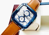 Buy Shop Fossil Inscription Multifunction Silver Dial Brown Leather Strap Watch for Men - BQ2658 USA Online
