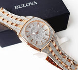 Bulova Phantom Crystal Silver Dial Two Tone Steel Strap Watch for Men - 98B324