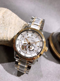 Buy Shop Bulova BVA Skeleton Silver Dial Two Tone Steel Strap Watch for Men - 98A230 USA Online