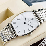 Longines La Grande Classique de Longines Tonneau White Dial Silver Steel Strap Watch for Women - L4.205.4.11.6