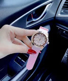 Buy Shop Guess Clarity Gold Dial Pink Silicone Strap Watch for Women - GW0109L2 USA Online