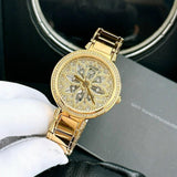 Buy Shop Guess Lily Quartz Gold Dial Gold Steel Strap Watch For Women - GW0528L2 USA Online