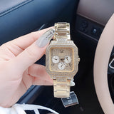Buy Shop Guess Deco Quartz Crystals Gold Dial Gold Steel Strap Watch For Women - GW0472L2 USA Online
