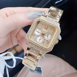 Buy Shop Guess Deco Quartz Crystals Gold Dial Gold Steel Strap Watch For Women - GW0472L2 USA Online
